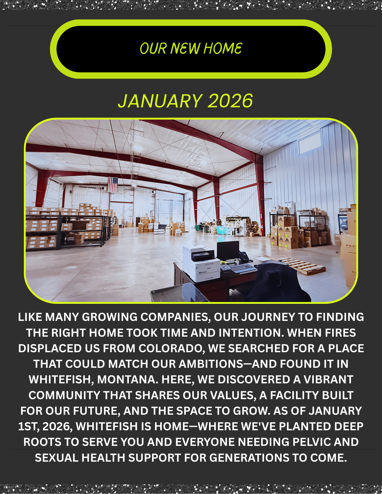 January 2026 — New home in Whitefish, Montana