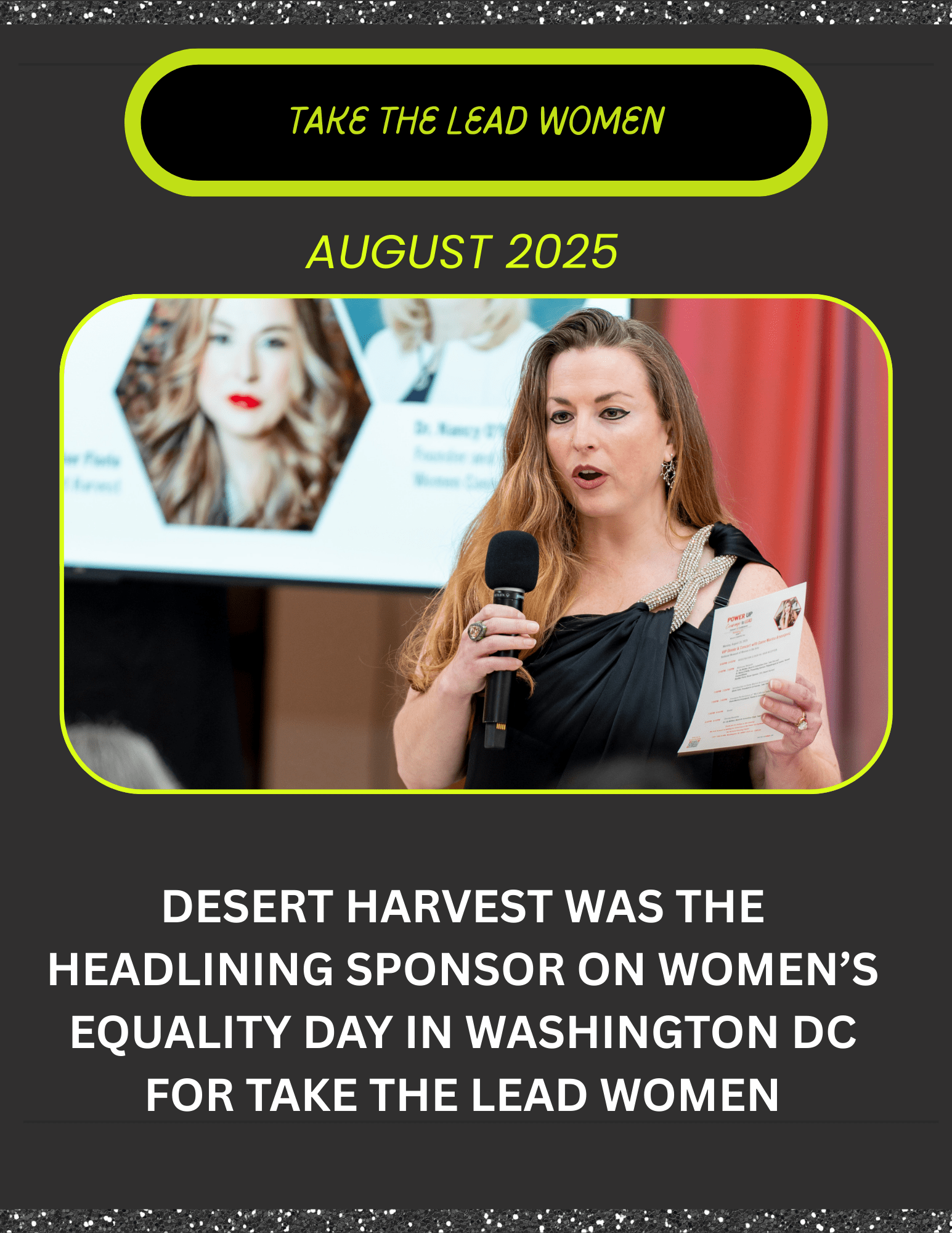 August 2025 — Take the Lead Women sponsorship on Women's Equality Day