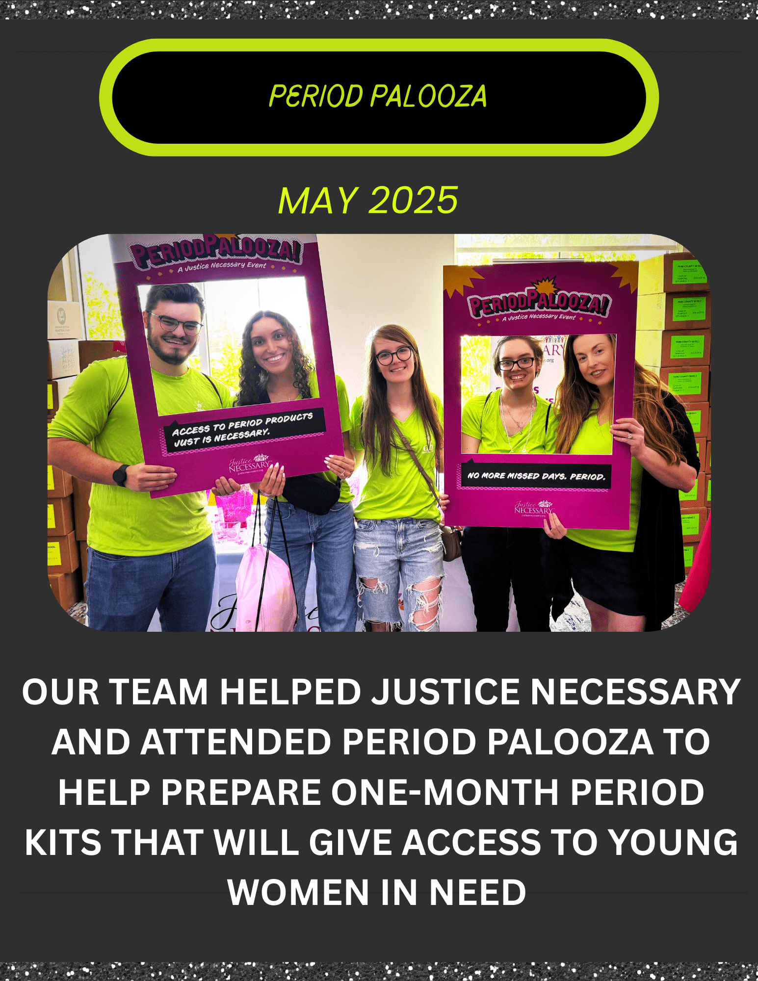 May 2025 — Period Palooza charity event